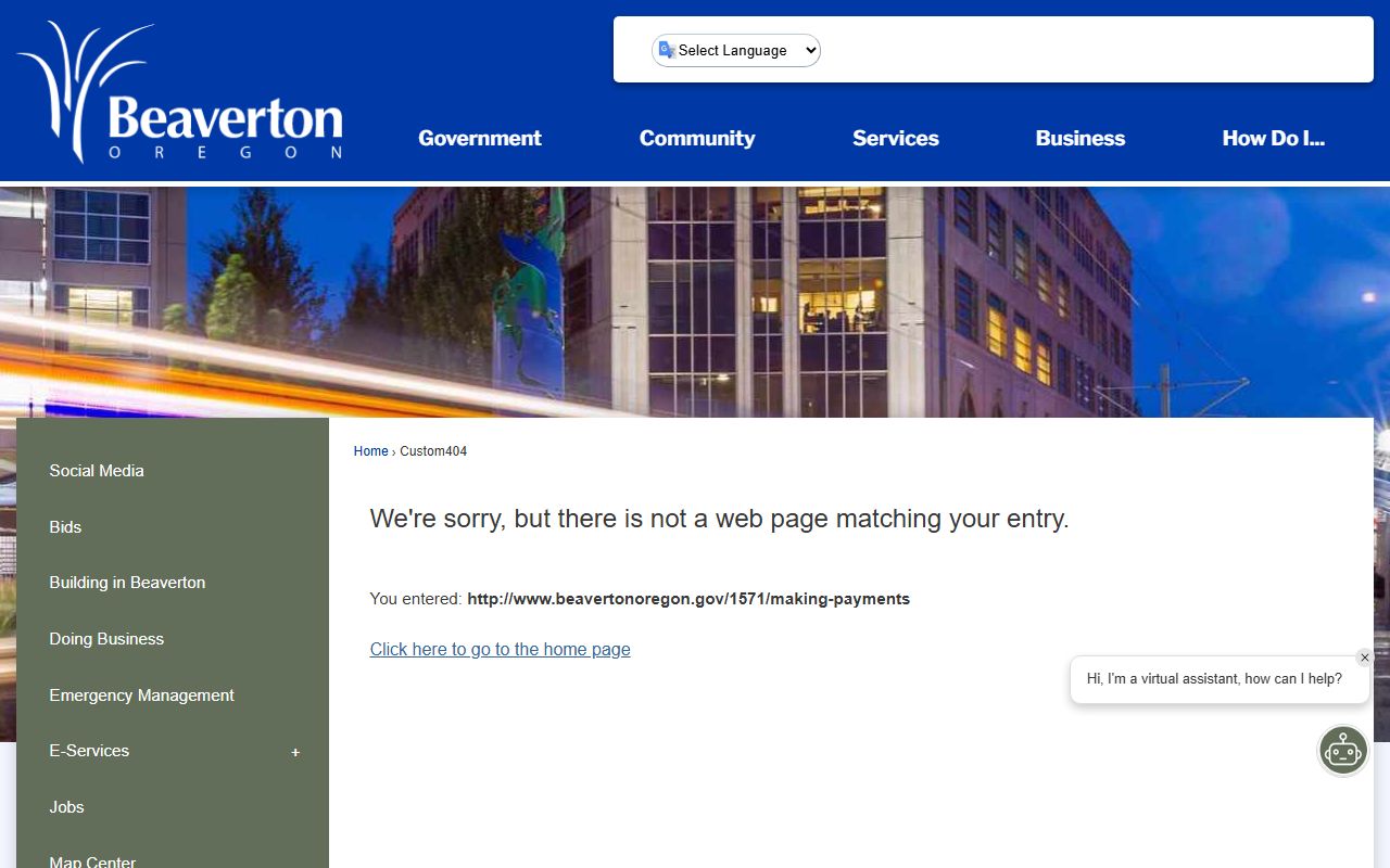 Beaverton Municipal Court payment options for court docket fines