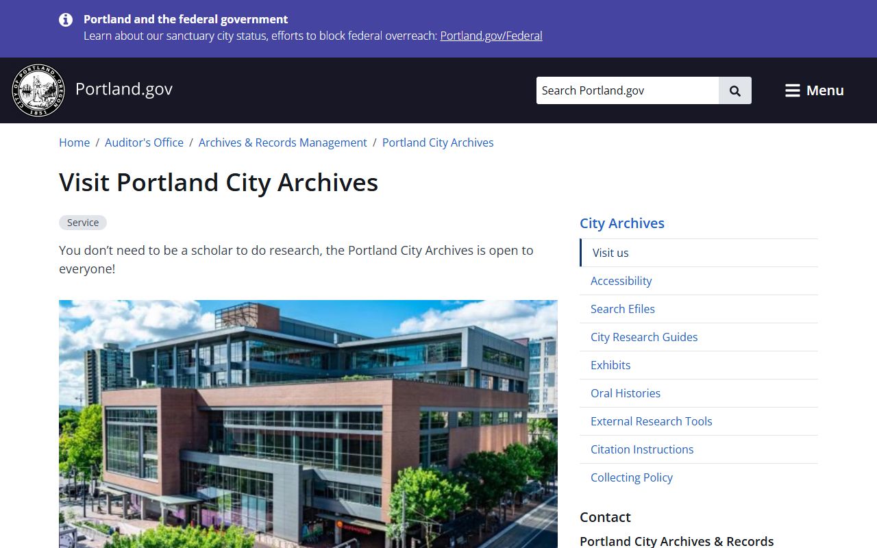 Portland City Archives for court docket and public records research