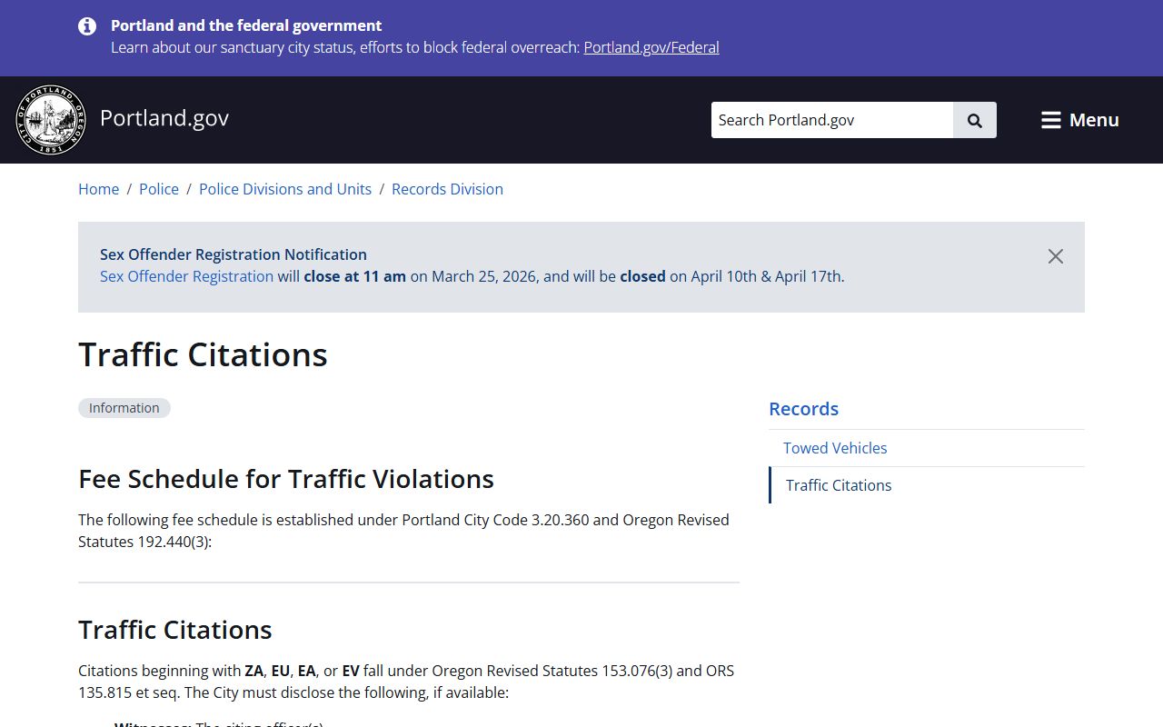 Portland Police Bureau records related to court docket filings