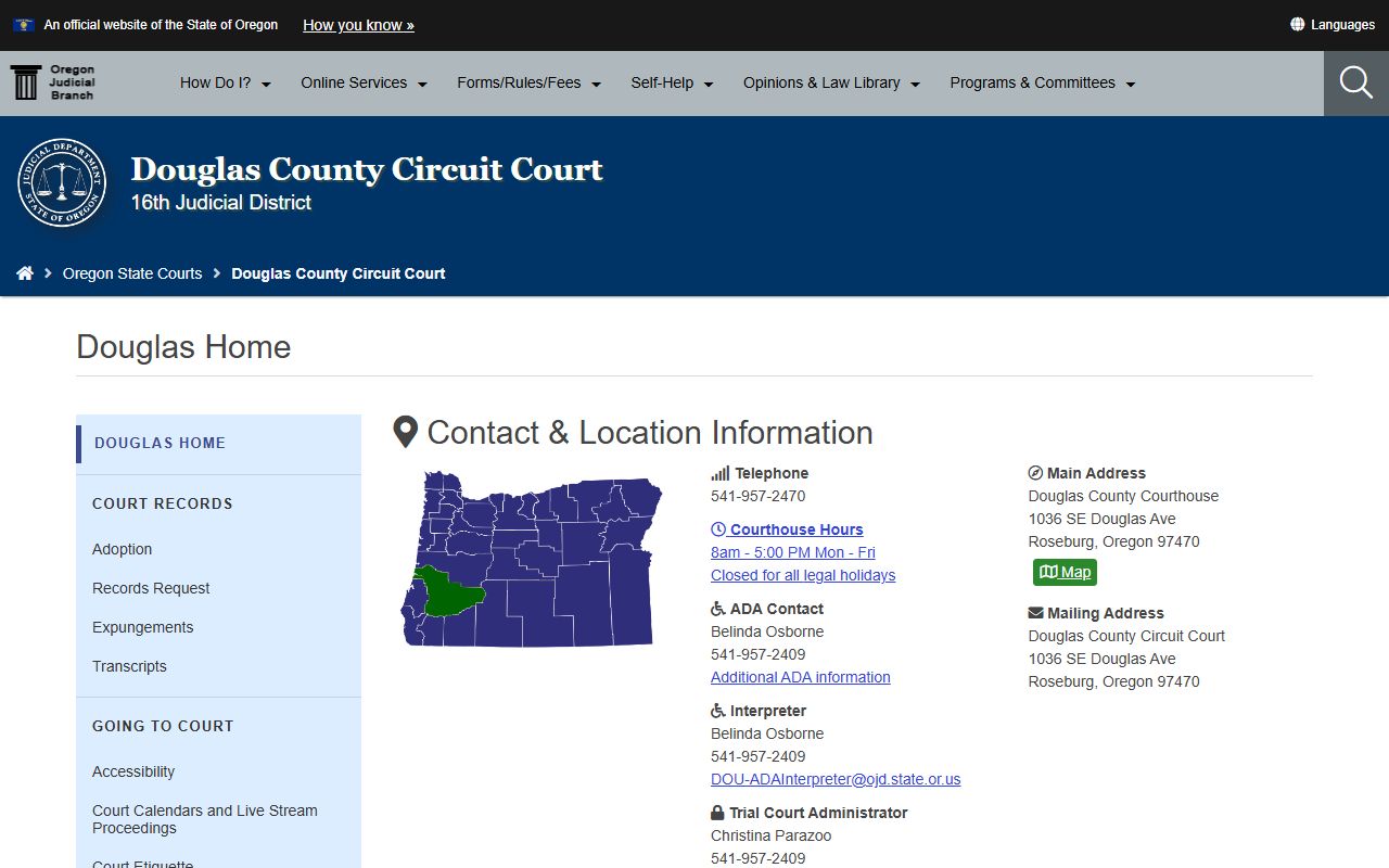 Douglas County Circuit Court court docket records