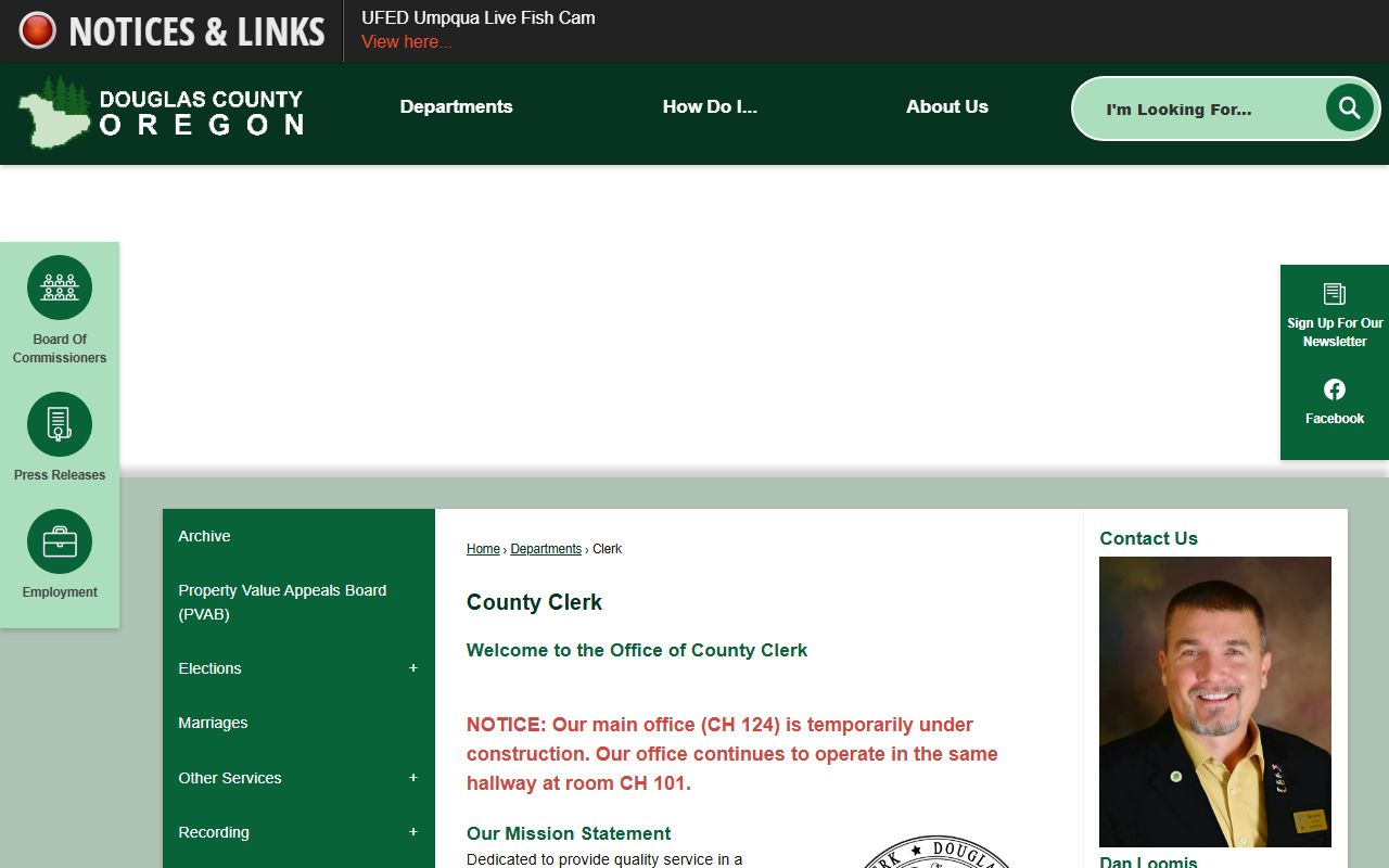 Douglas County Clerk office and court docket records