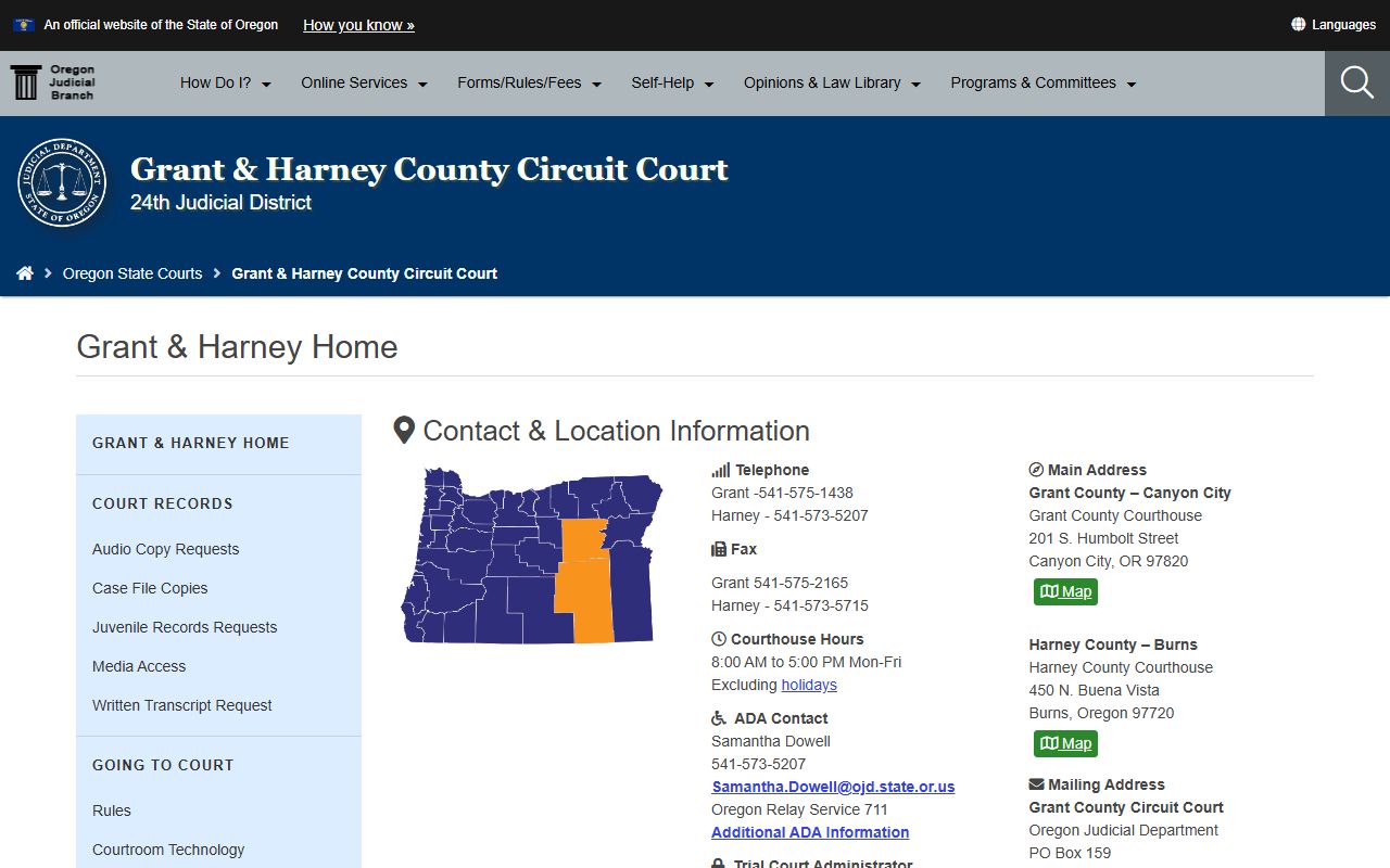 Grant County Circuit Court court docket records