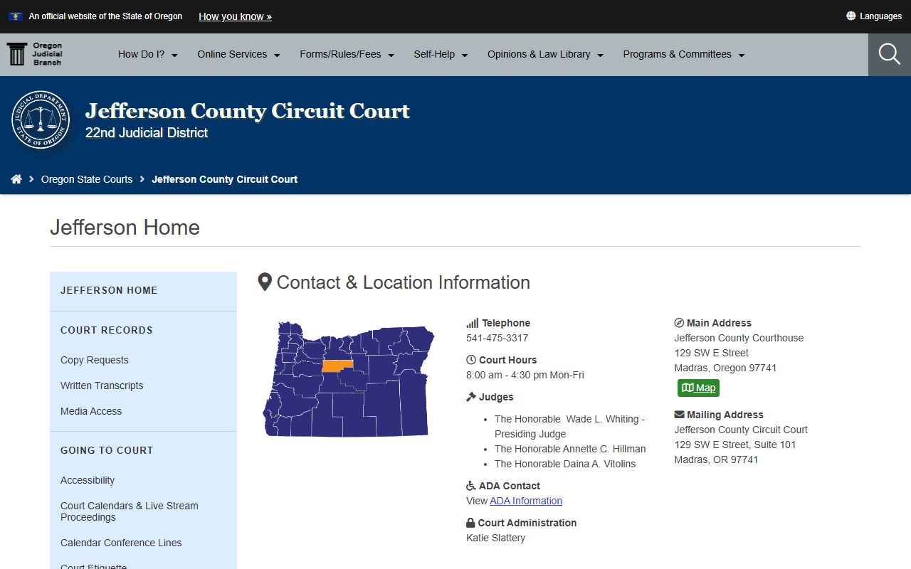 Jefferson County Circuit Court for court docket records access
