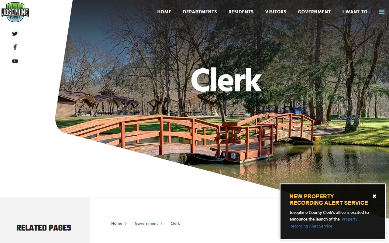 Josephine County Clerk office separate from court docket records